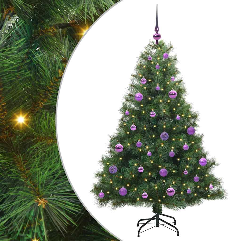Kunstigt juletræ med 150 LED'er Grøn 150 cm PE og PVC
