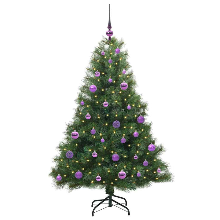 Kunstigt juletræ med 150 LED'er Grøn 150 cm PE og PVC
