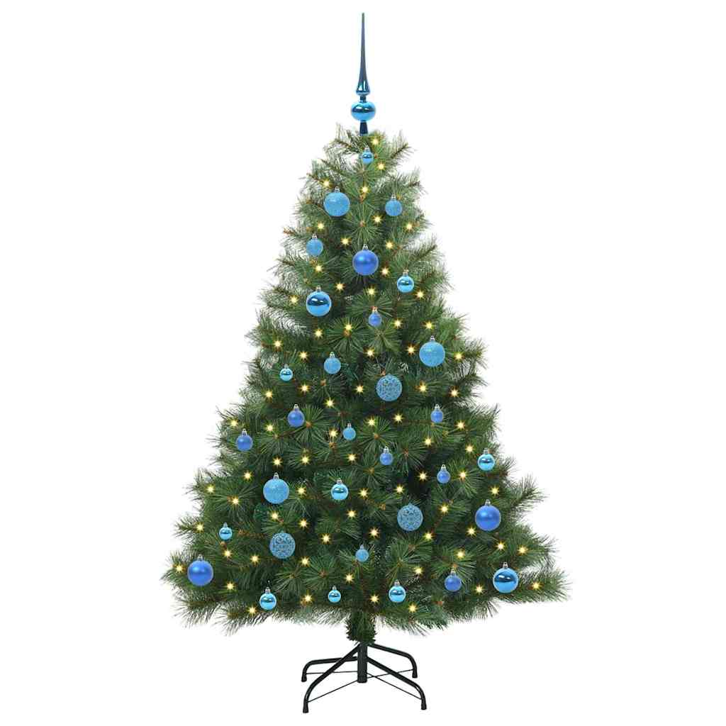 Kunstigt juletræ med 150 LED'er Grøn 150 cm PE og PVC