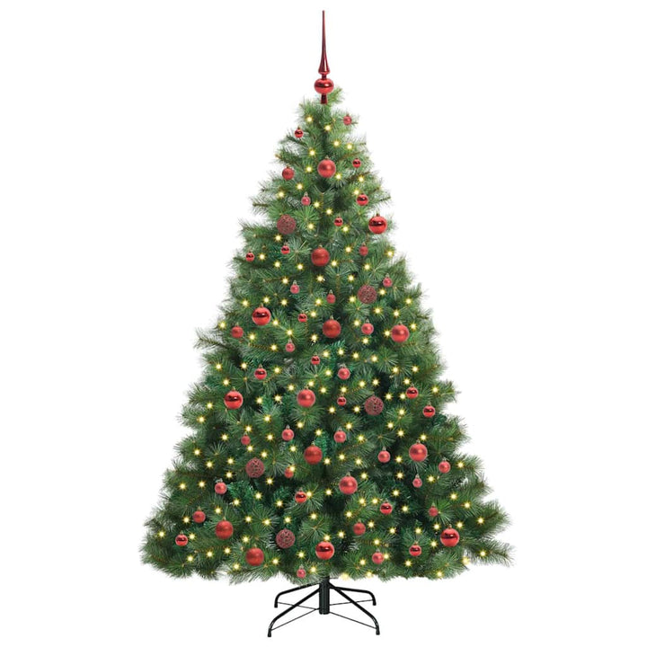 Kunstigt juletræ med 300 LED'er Grøn 180 cm PE og PVC