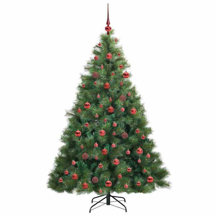 Kunstigt juletræ med 300 LED'er Grøn 180 cm PE og PVC