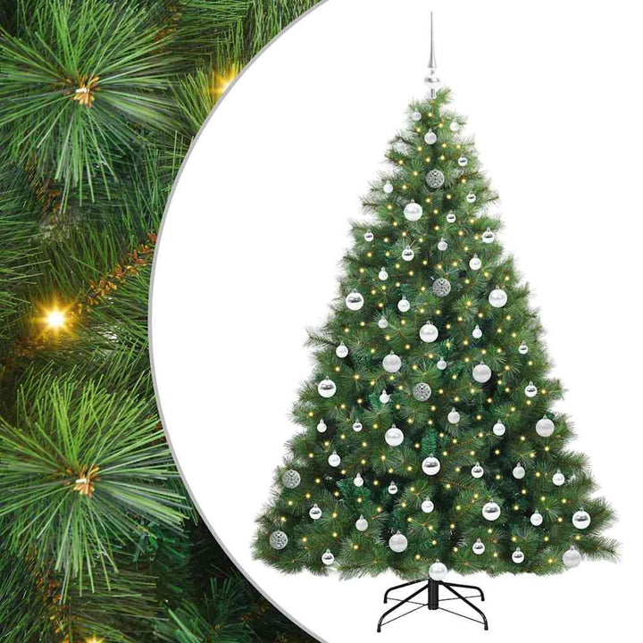 Kunstigt juletræ med 300 LED'er Grøn 180 cm PE og PVC