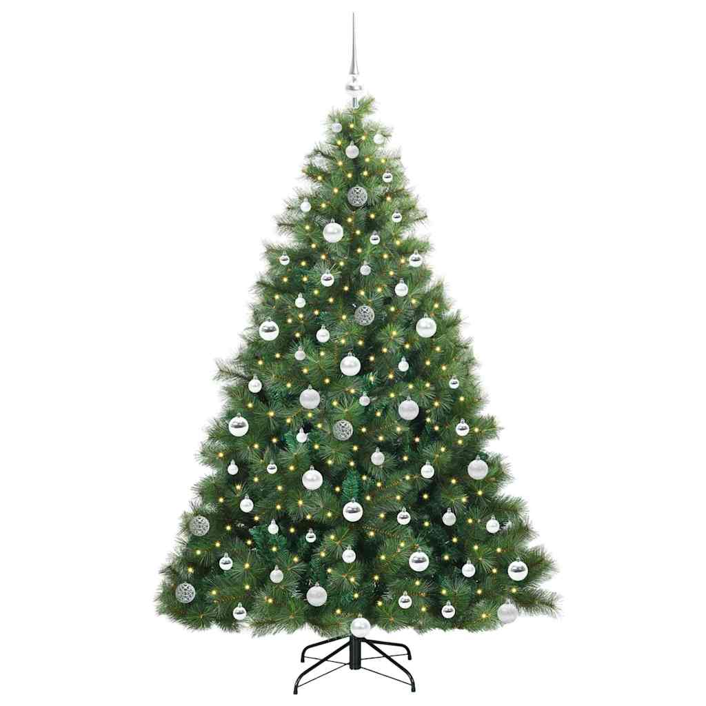 Kunstigt juletræ med 300 LED'er Grøn 180 cm PE og PVC
