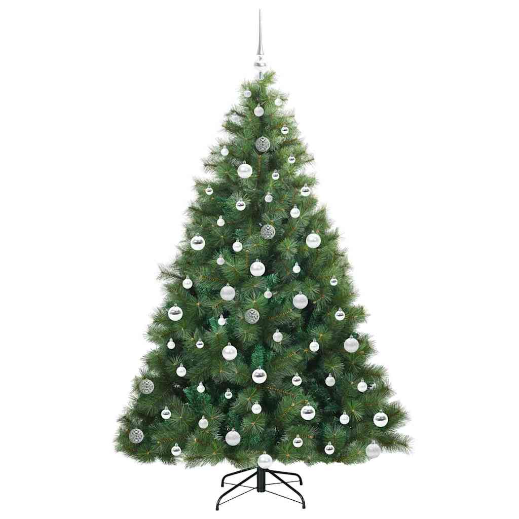 Kunstigt juletræ med 300 LED'er Grøn 180 cm PE og PVC