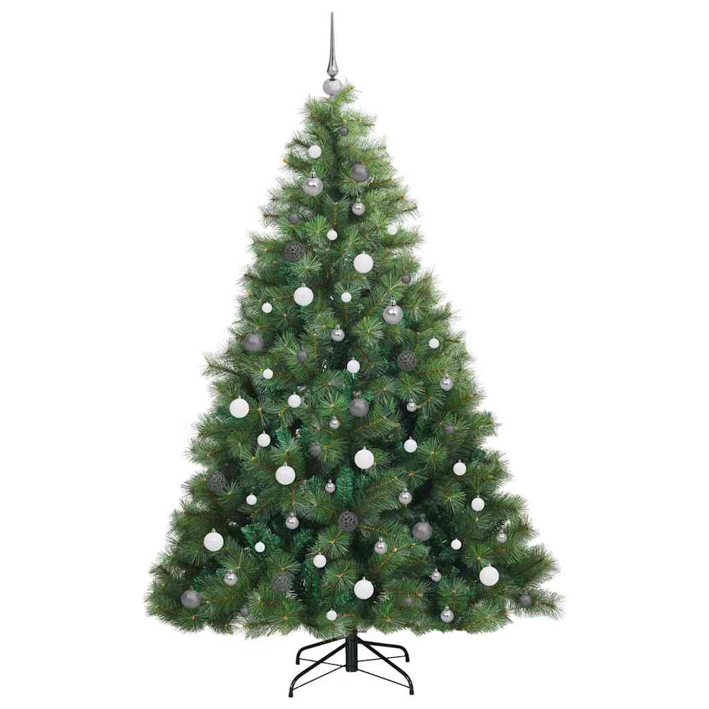 Kunstigt juletræ med 300 LED'er Grøn 210 cm PE og PVC