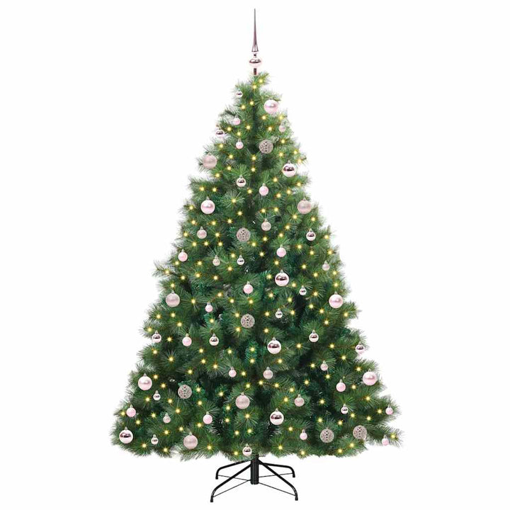 Kunstigt juletræ med 300 LED'er Grøn 210 cm PE og PVC