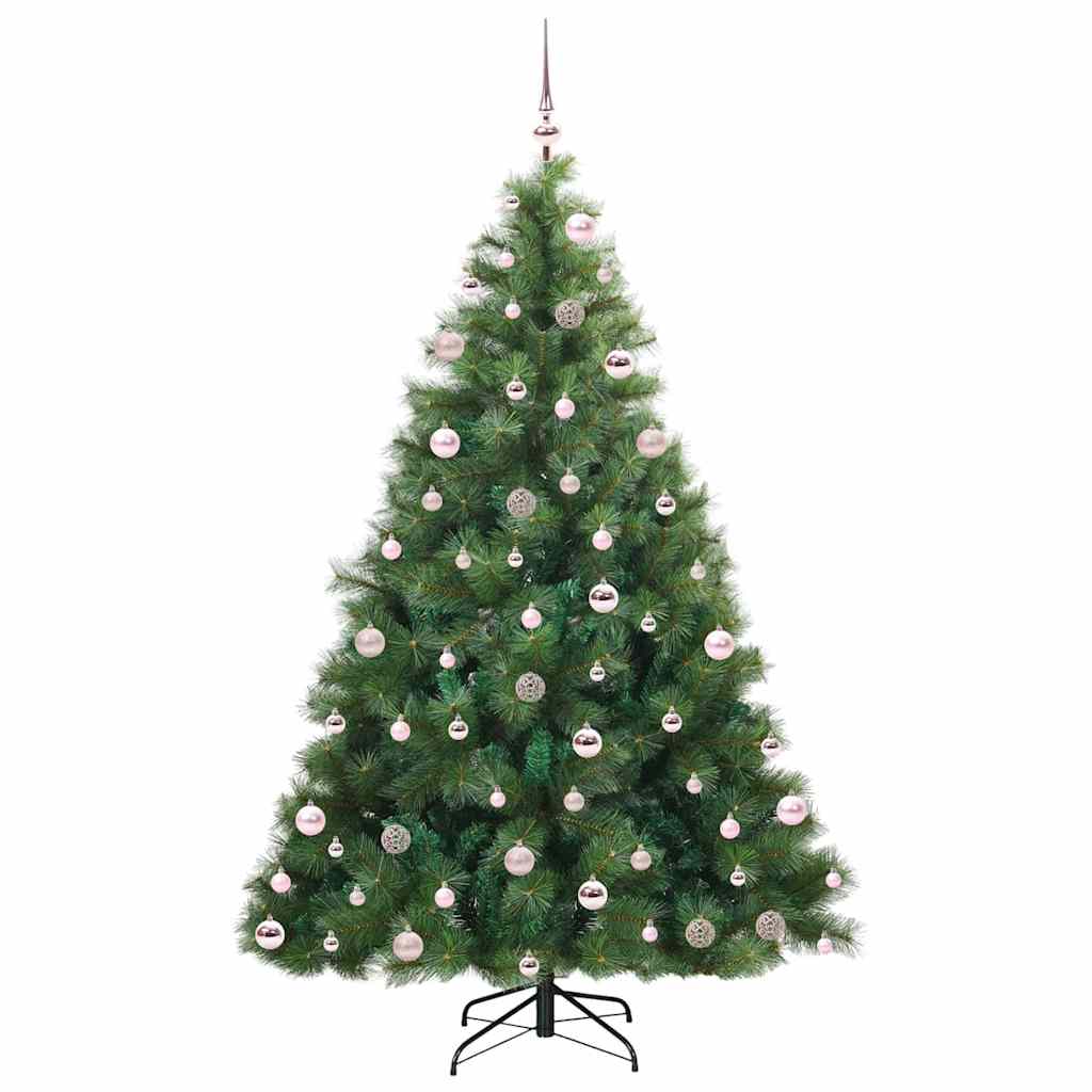 Kunstigt juletræ med 300 LED'er Grøn 210 cm PE og PVC