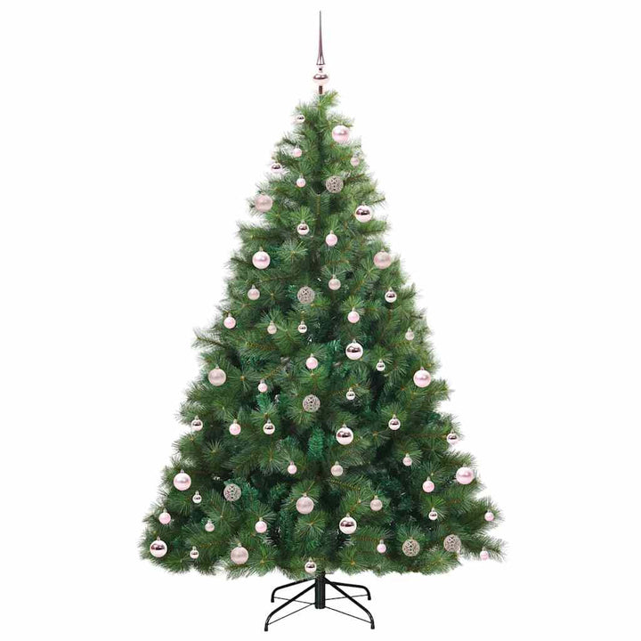 Kunstigt juletræ med 300 LED'er Grøn 210 cm PE og PVC