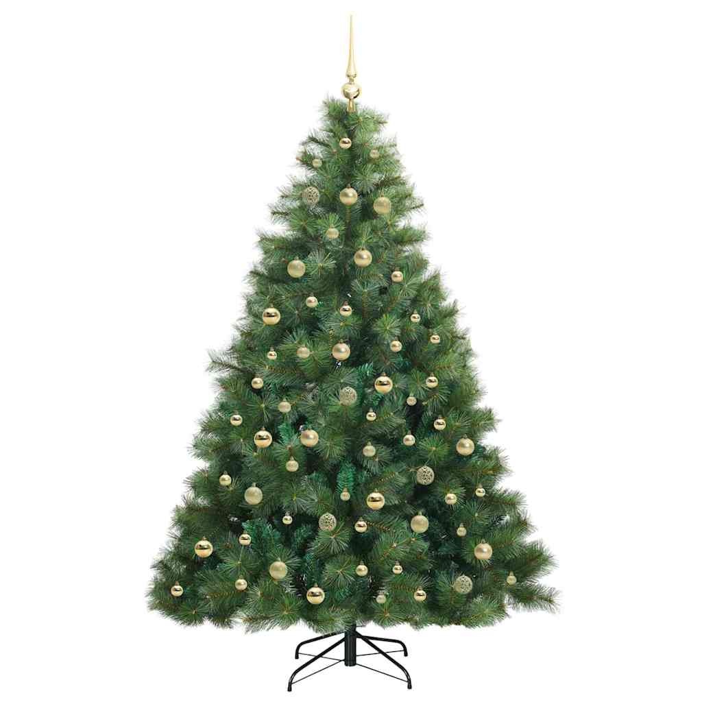 Kunstigt juletræ med 300 LED'er Grøn 210 cm PE og PVC