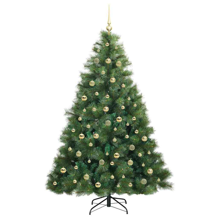 Kunstigt juletræ med 300 LED'er Grøn 210 cm PE og PVC