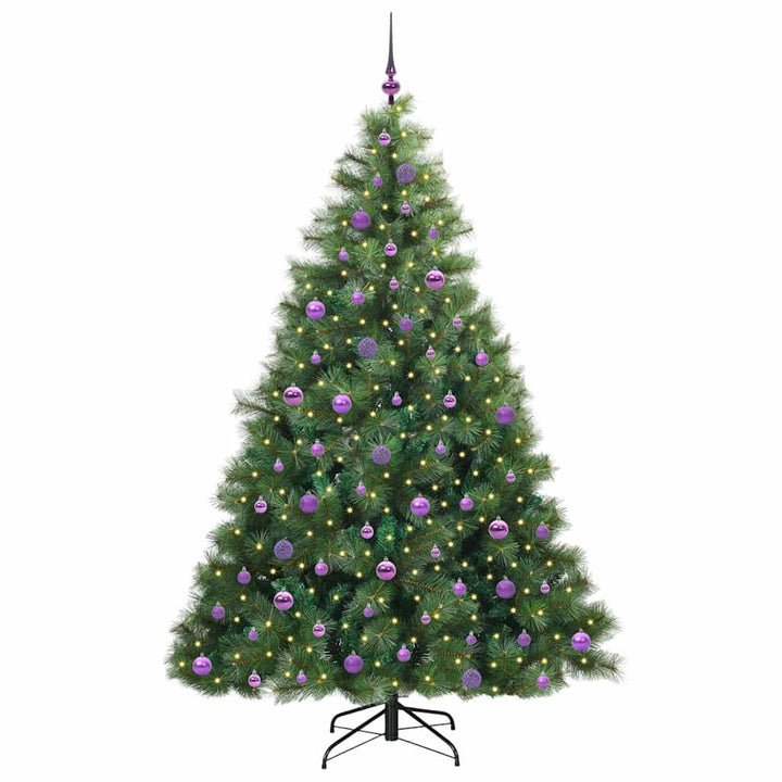 Kunstigt juletræ med 300 LED'er Grøn 210 cm PE og PVC