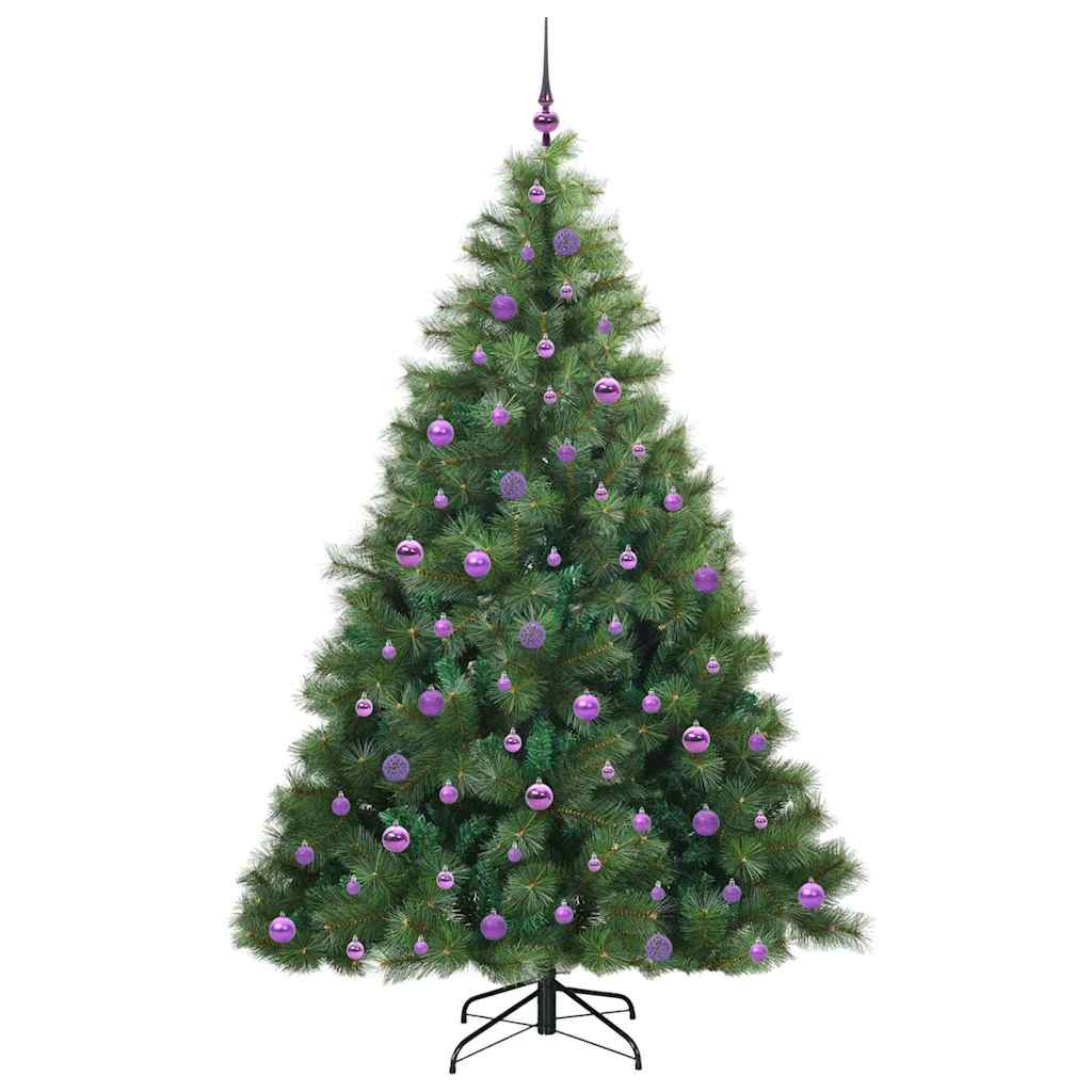 Kunstigt juletræ med 300 LED'er Grøn 210 cm PE og PVC