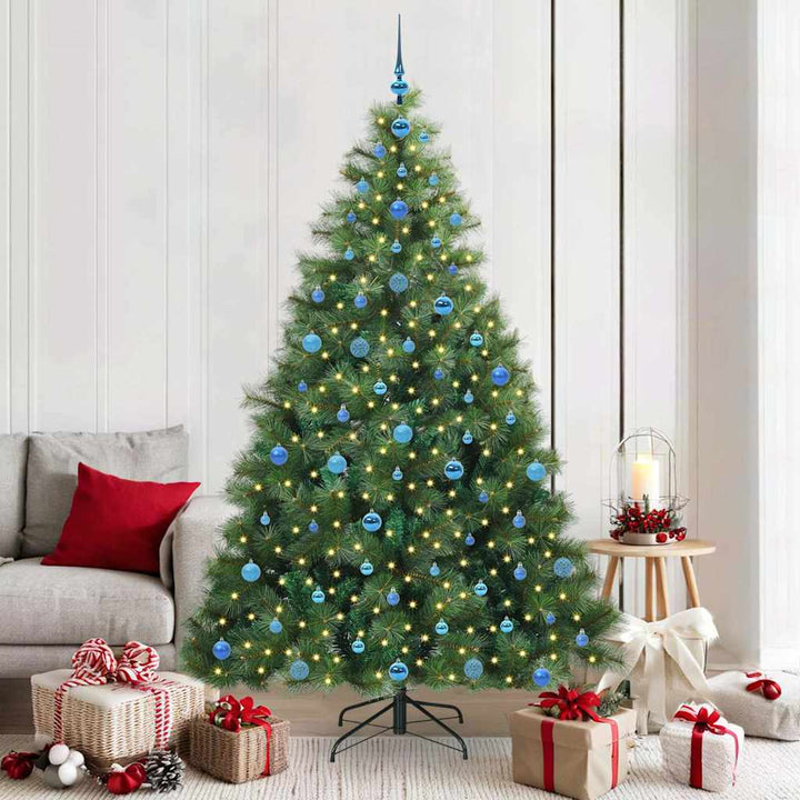 Kunstigt juletræ med 300 LED'er Grøn 210 cm PE og PVC