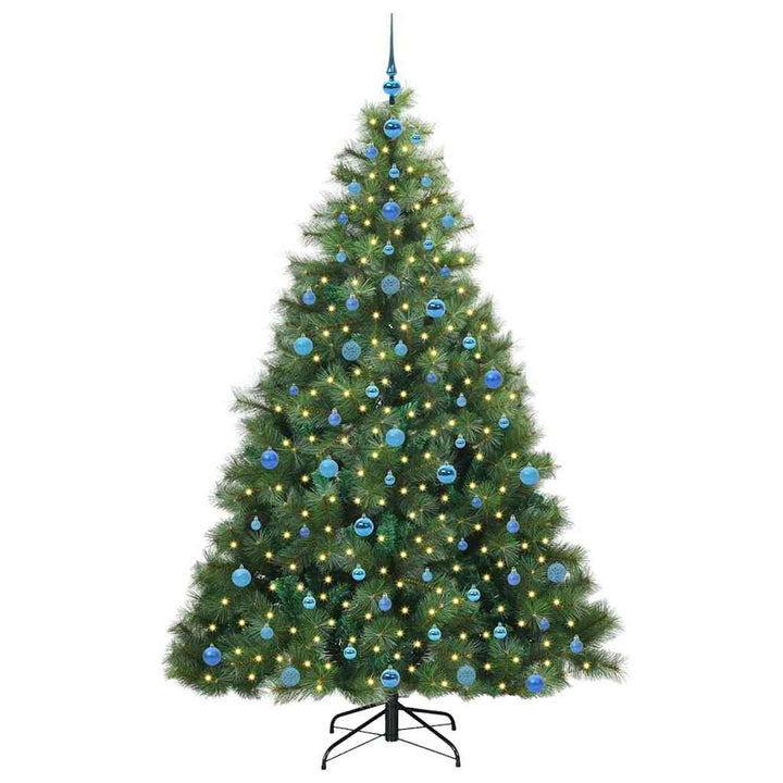Kunstigt juletræ med 300 LED'er Grøn 210 cm PE og PVC