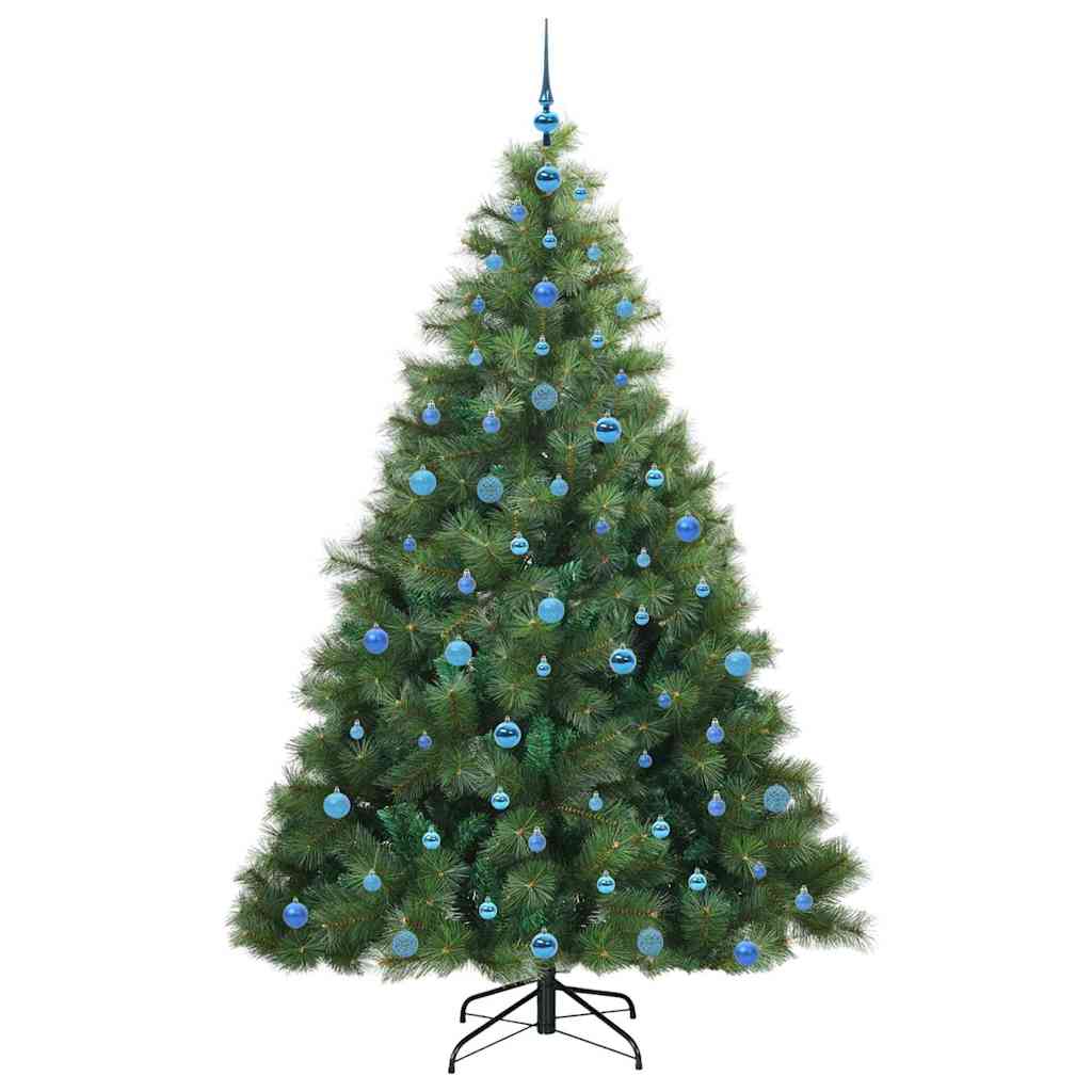 Kunstigt juletræ med 300 LED'er Grøn 210 cm PE og PVC