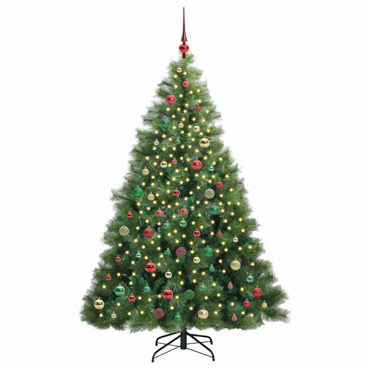 Kunstigt juletræ med 300 LED'er Grøn 210 cm PE og PVC