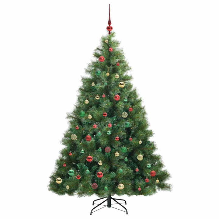 Kunstigt juletræ med 300 LED'er Grøn 210 cm PE og PVC