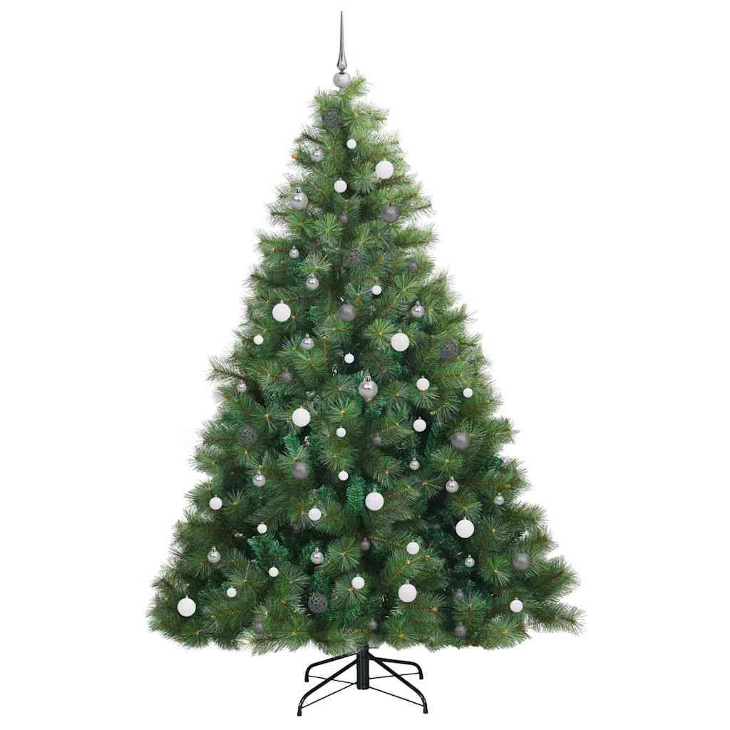 Kunstigt juletræ med 300 LED'er Grøn 240 cm PE og PVC