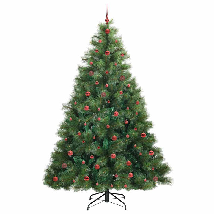 Kunstigt juletræ med 300 LED'er Grøn 240 cm PE og PVC