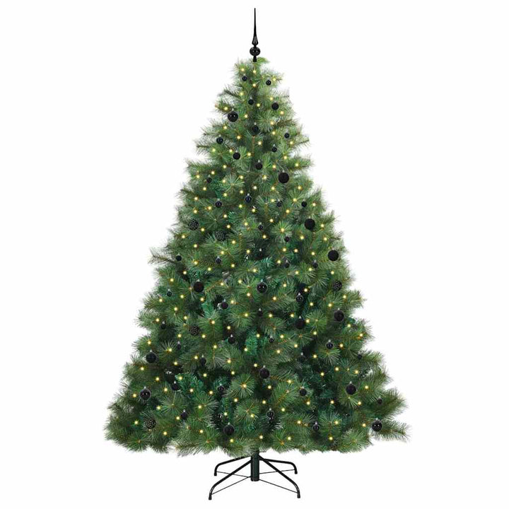 Kunstigt juletræ med 300 LED'er Grøn 240 cm PE og PVC