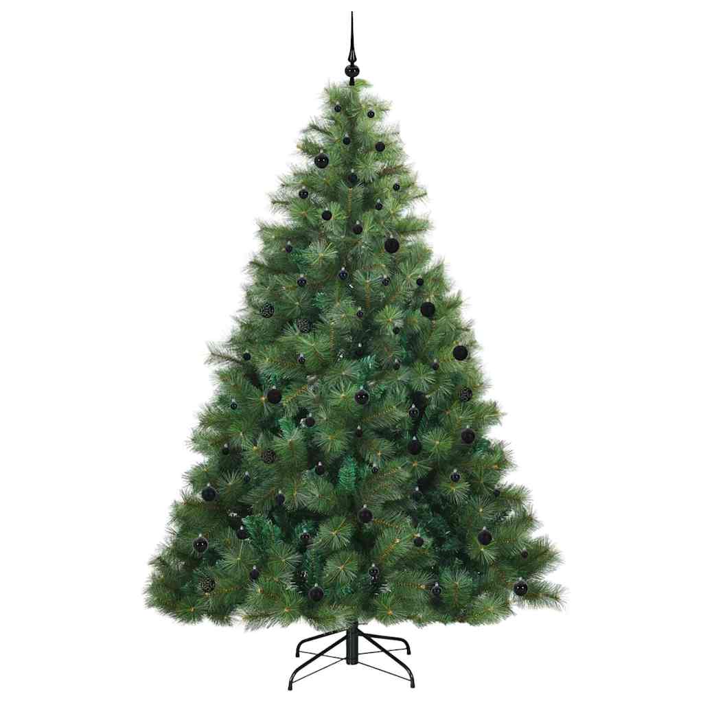 Kunstigt juletræ med 300 LED'er Grøn 240 cm PE og PVC
