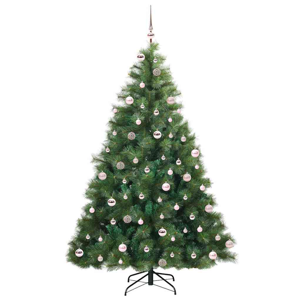 Kunstigt juletræ med 300 LED'er Grøn 240 cm PE og PVC