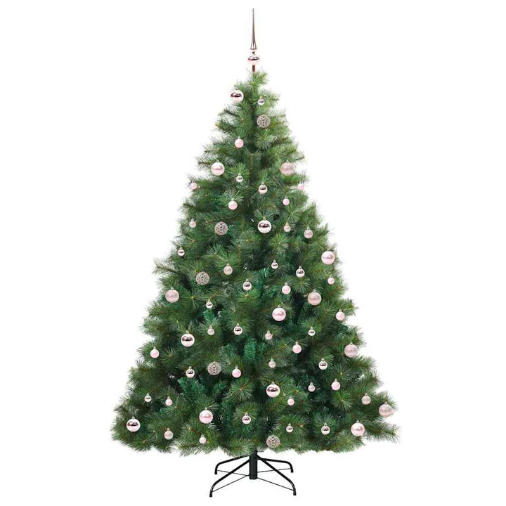 Kunstigt juletræ med 300 LED'er Grøn 240 cm PE og PVC
