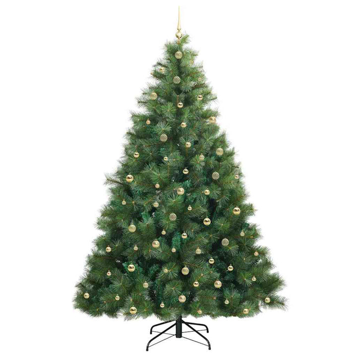 Kunstigt juletræ med 300 LED'er Grøn 240 cm PE og PVC