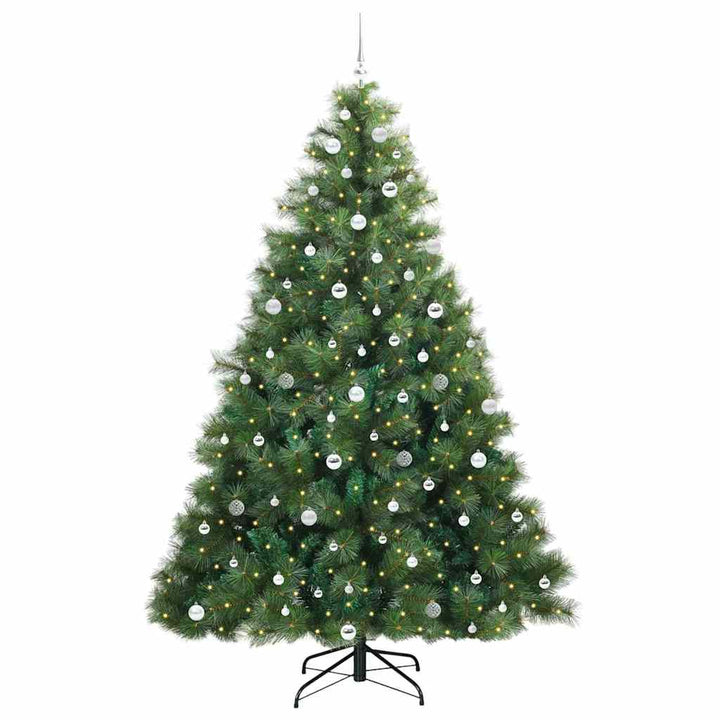 Kunstigt juletræ med 300 LED'er Grøn 240 cm PE og PVC