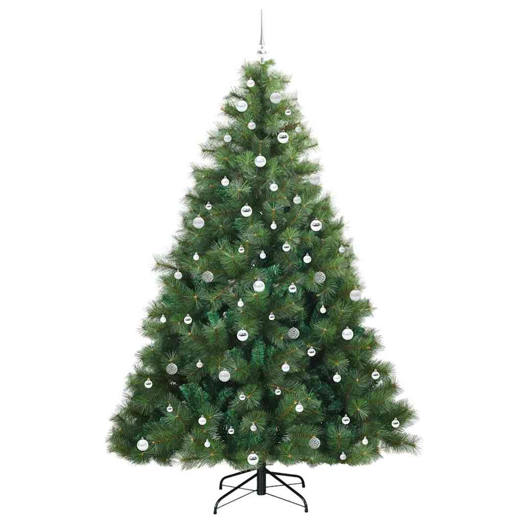 Kunstigt juletræ med 300 LED'er Grøn 240 cm PE og PVC