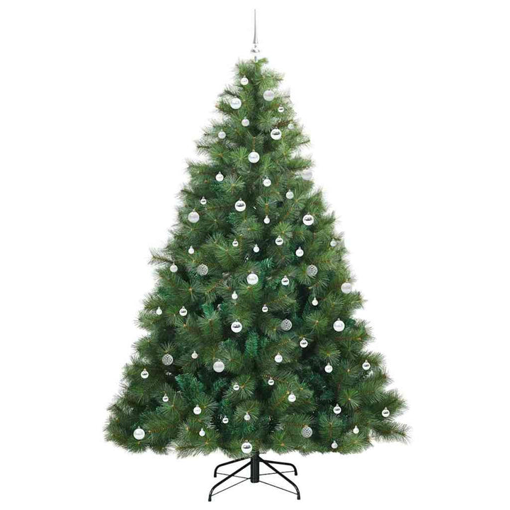 Kunstigt juletræ med 300 LED'er Grøn 240 cm PE og PVC