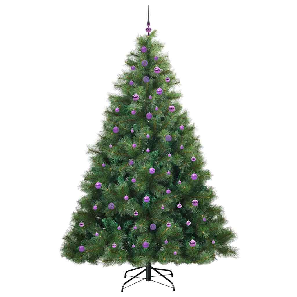 Kunstigt juletræ med 300 LED'er Grøn 240 cm PE og PVC