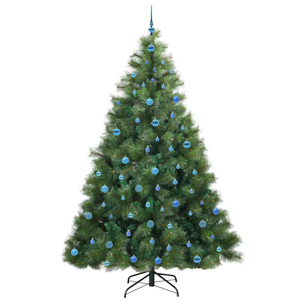 Kunstigt juletræ med 300 LED'er Grøn 240 cm PE og PVC