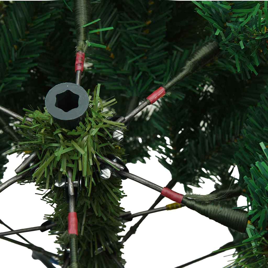 Kunstigt juletræ med 150 LED'er Grøn 150 cm PE og PVC