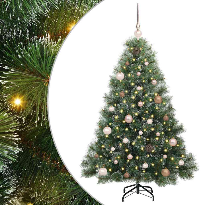 Kunstigt juletræ med 150 LED'er Grøn 150 cm PE og PVC