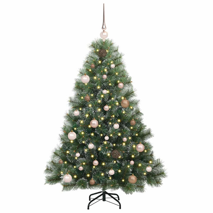 Kunstigt juletræ med 150 LED'er Grøn 150 cm PE og PVC