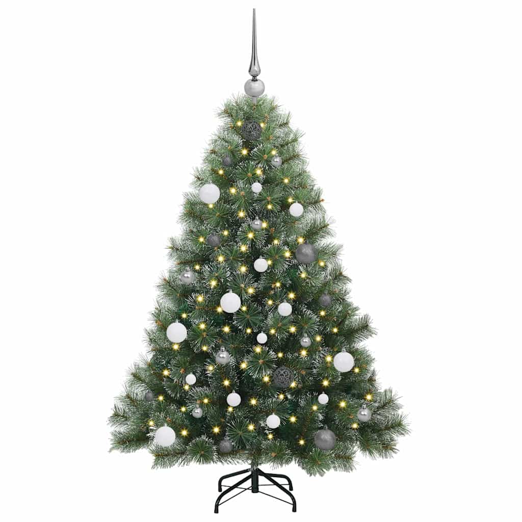 Kunstigt juletræ med 150 LED'er Grøn 150 cm PE og PVC