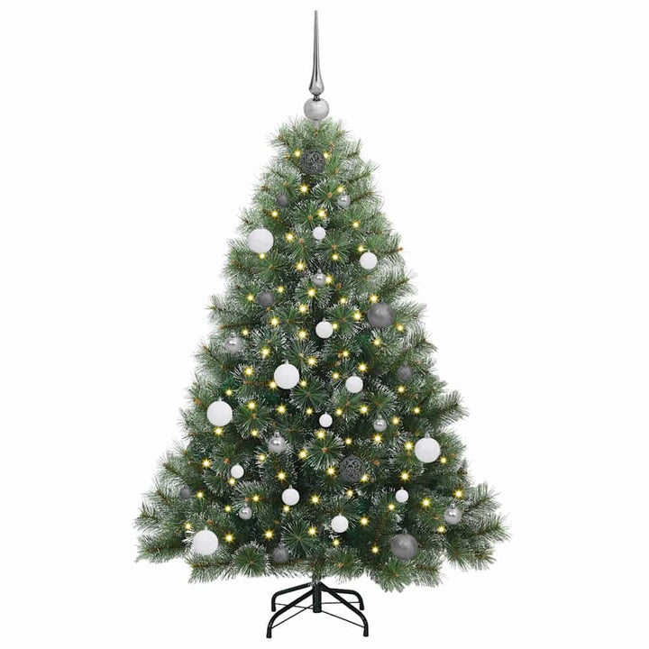 Kunstigt juletræ med 150 LED'er Grøn 150 cm PE og PVC