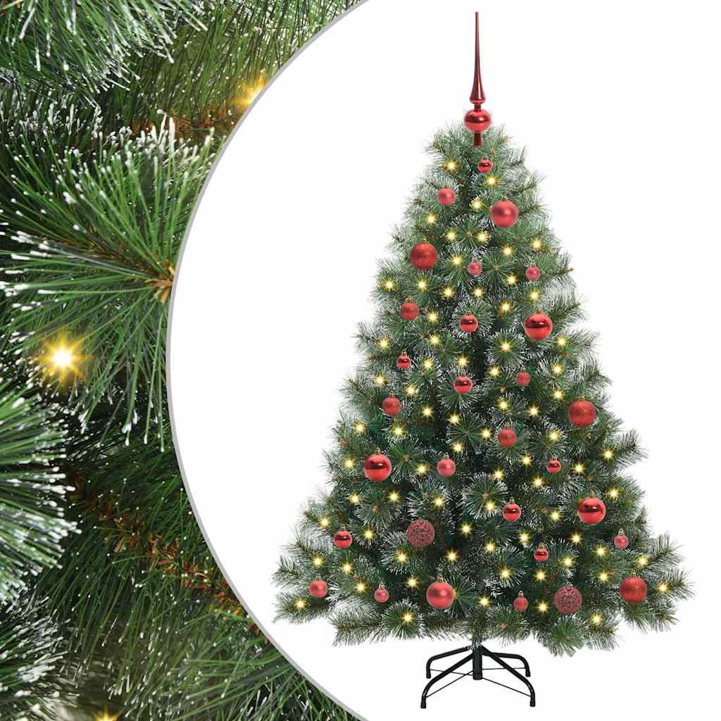 Kunstigt juletræ med 150 LED'er Grøn 150 cm PE og PVC