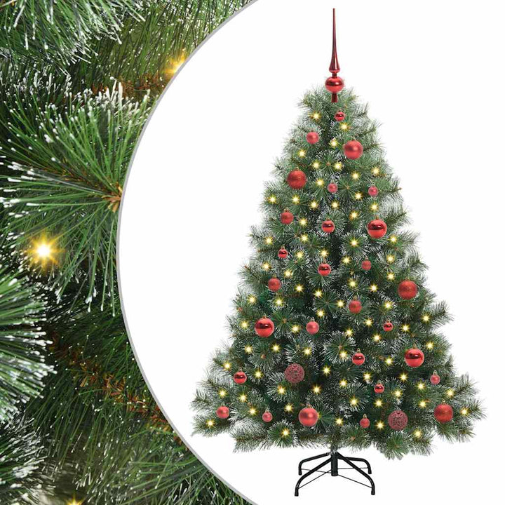 Kunstigt juletræ med 150 LED'er Grøn 150 cm PE og PVC