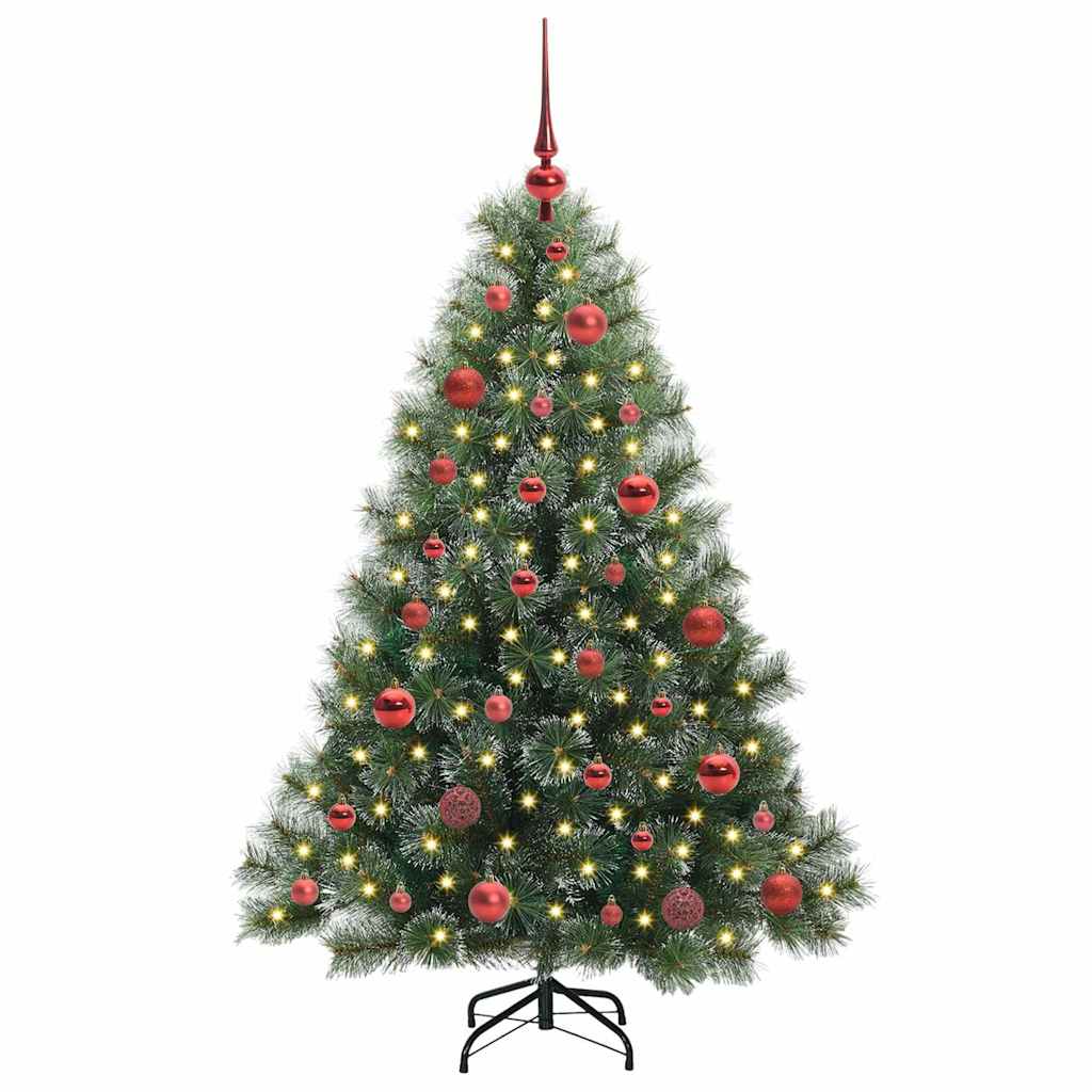 Kunstigt juletræ med 150 LED'er Grøn 150 cm PE og PVC