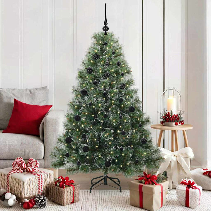 Kunstigt juletræ med 150 LED'er Grøn 150 cm PE og PVC