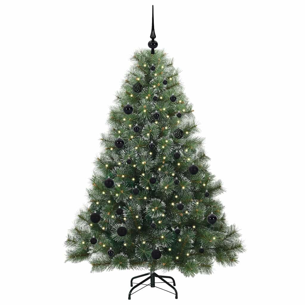 Kunstigt juletræ med 150 LED'er Grøn 150 cm PE og PVC