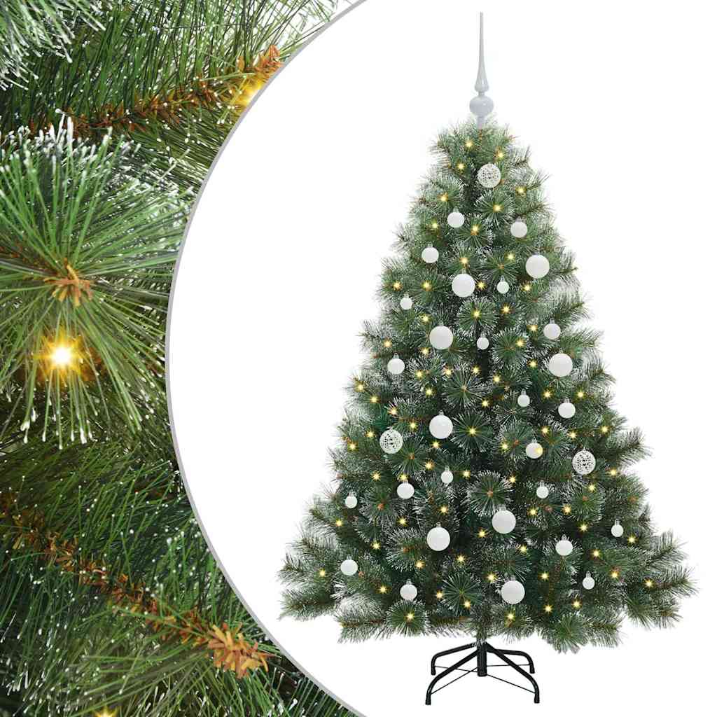 Kunstigt juletræ med 150 LED'er Grøn 150 cm PE og PVC