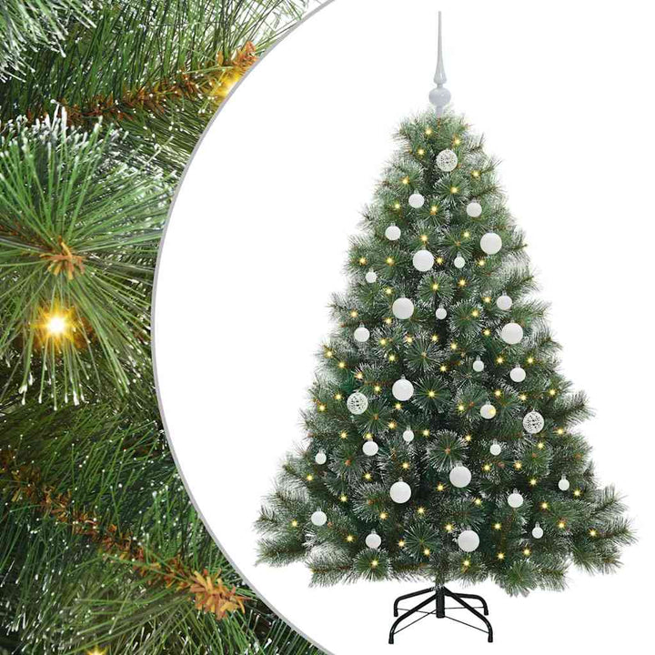 Kunstigt juletræ med 150 LED'er Grøn 150 cm PE og PVC