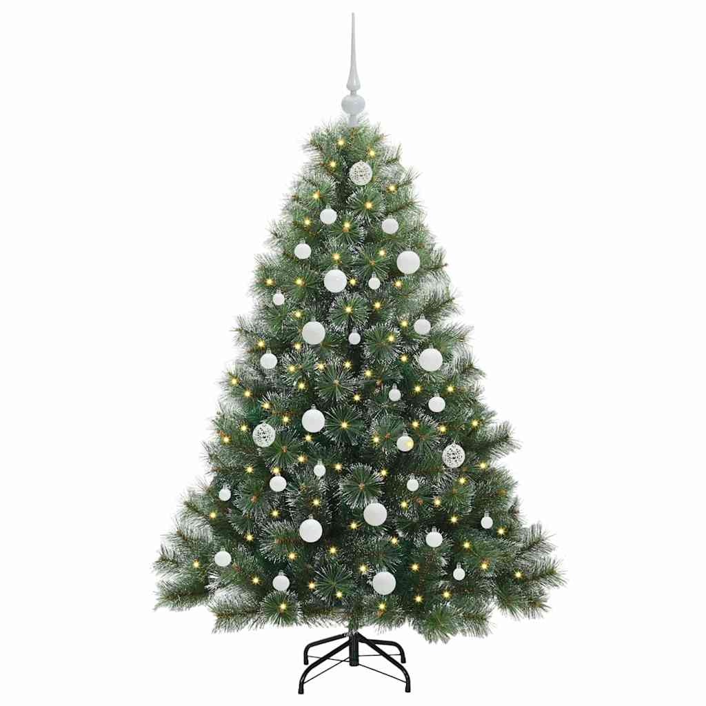 Kunstigt juletræ med 150 LED'er Grøn 150 cm PE og PVC