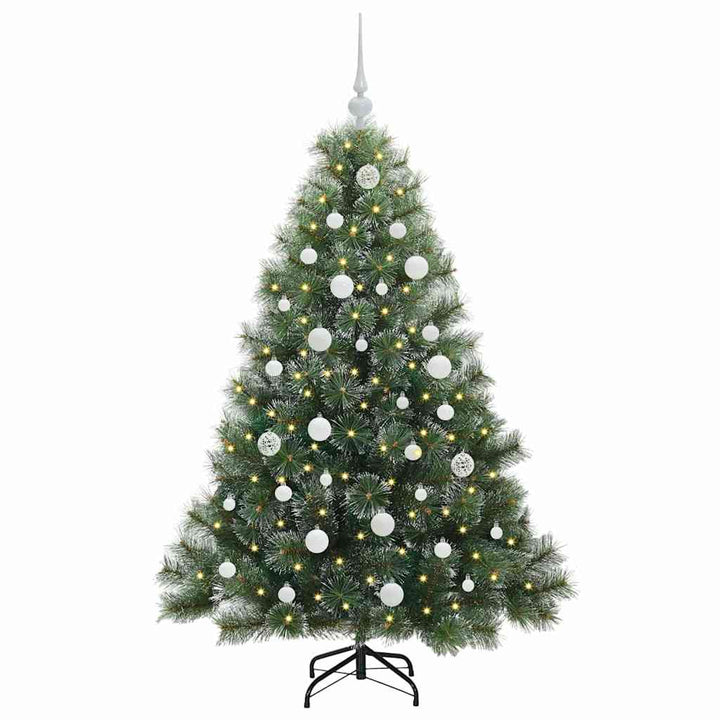 Kunstigt juletræ med 150 LED'er Grøn 150 cm PE og PVC