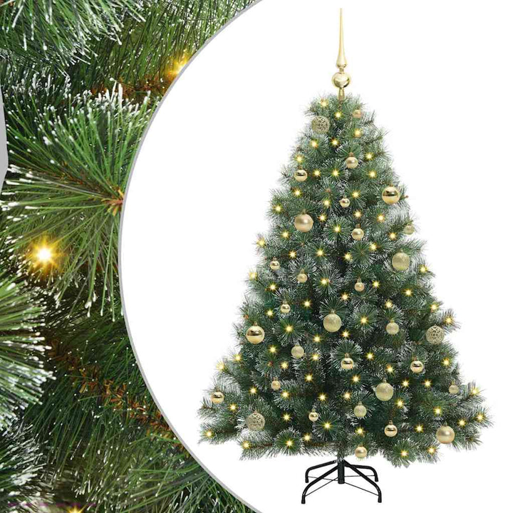 Kunstigt juletræ med 150 LED'er Grøn 150 cm PE og PVC