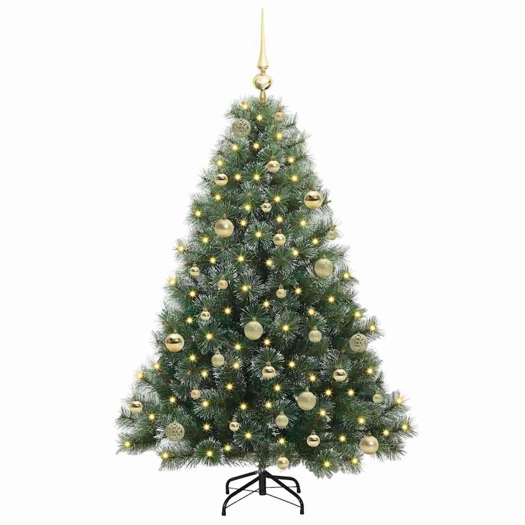 Kunstigt juletræ med 150 LED'er Grøn 150 cm PE og PVC