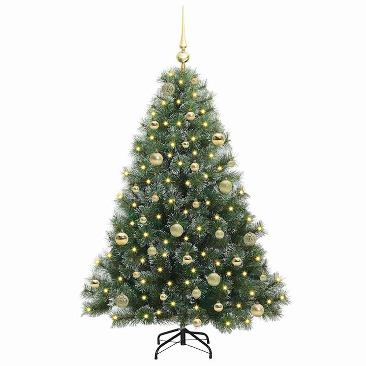 Kunstigt juletræ med 150 LED'er Grøn 150 cm PE og PVC